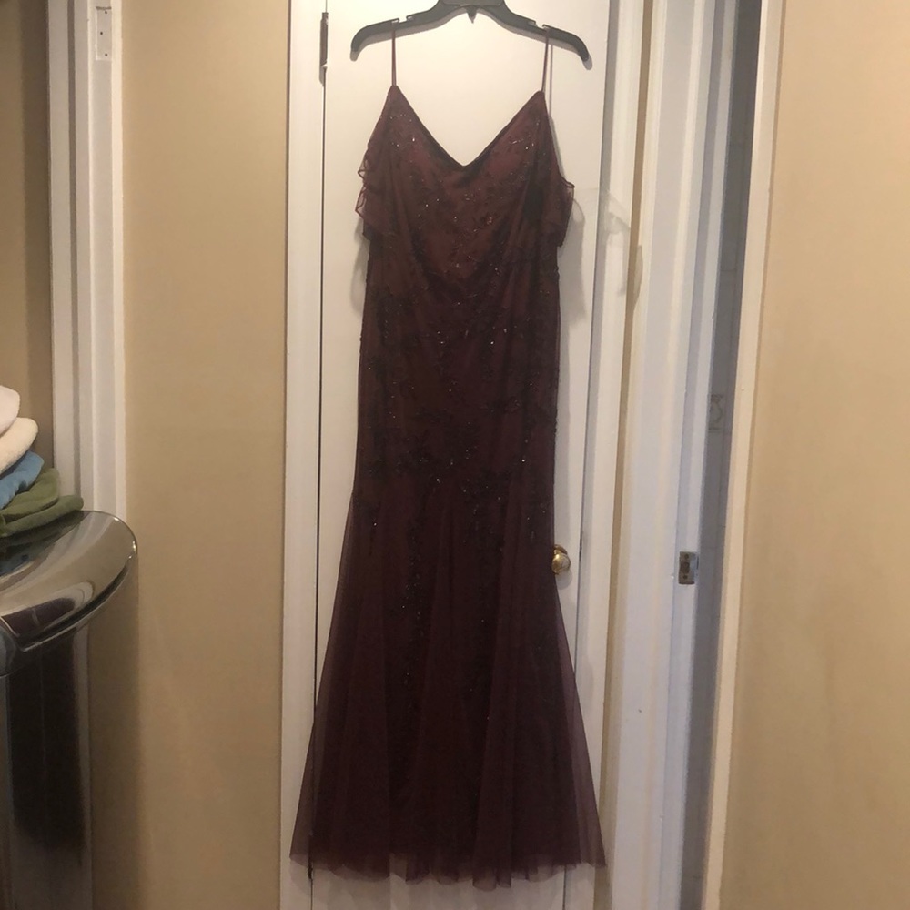 Adrianna Papell gown in mahogany size 18. Never altered, never worn.
